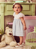 Children's Laise Striped Dress with Ruffles
