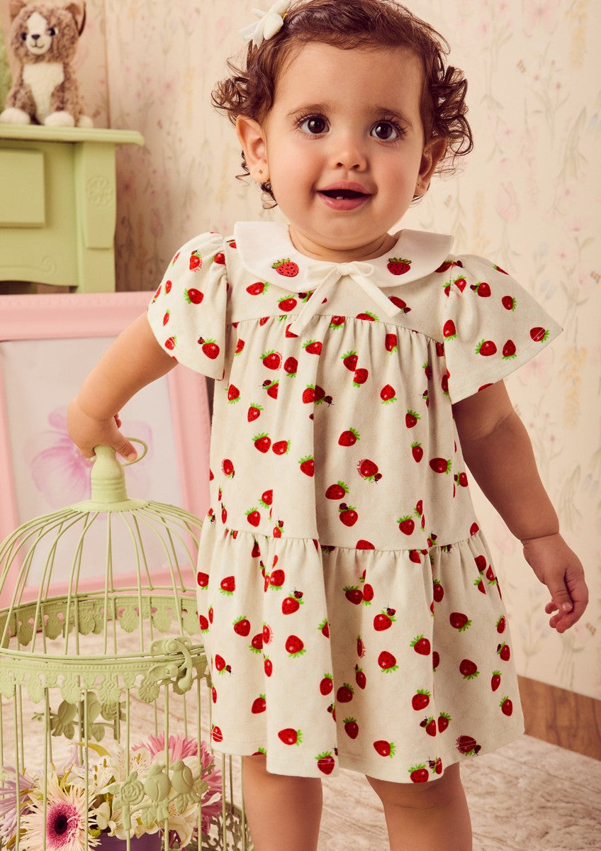 Children's Strawberry Shortcake Dress with Doll Collar