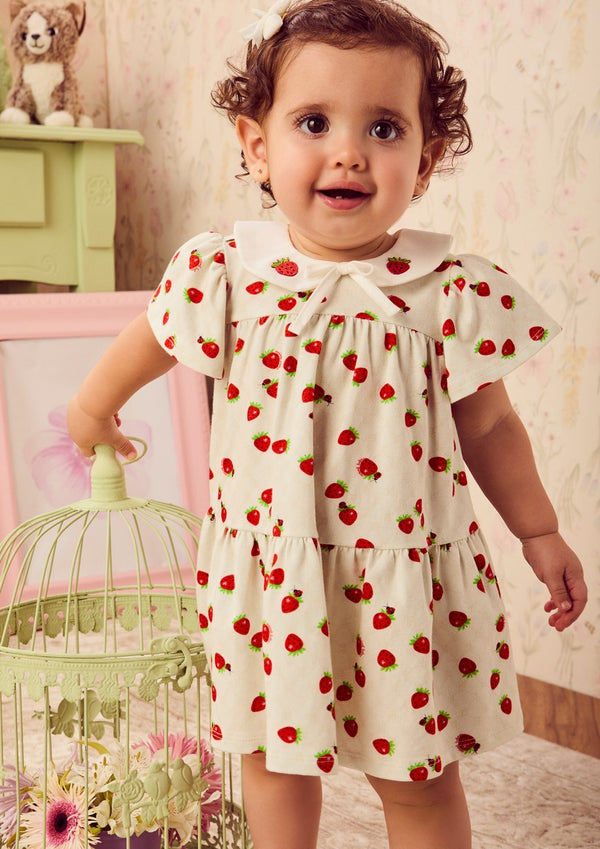 Children's Strawberry Shortcake Dress with Doll Collar