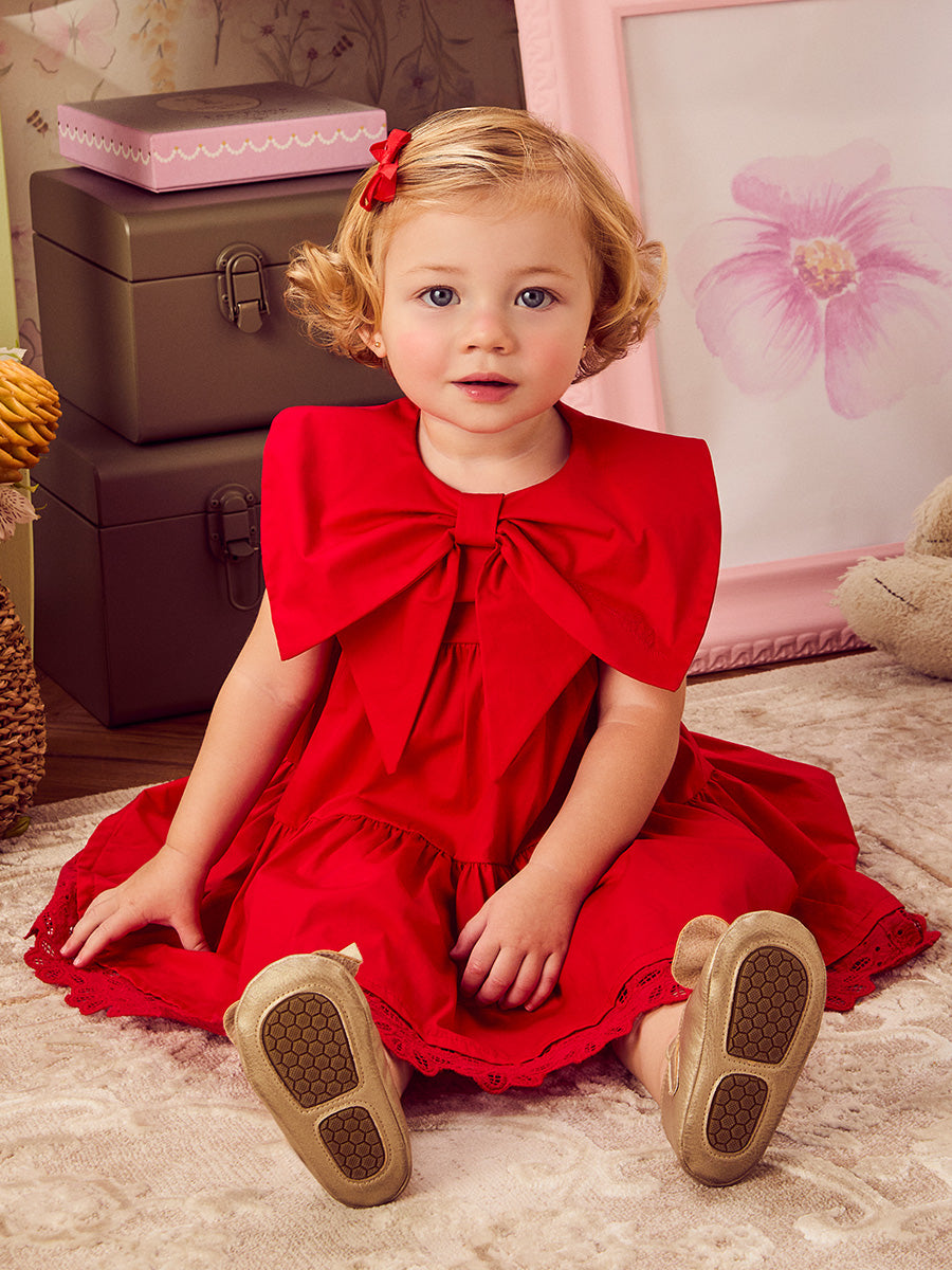 Children's Red Dress with Maxi Bow