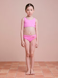 Textured Pink Bikini with Lace
