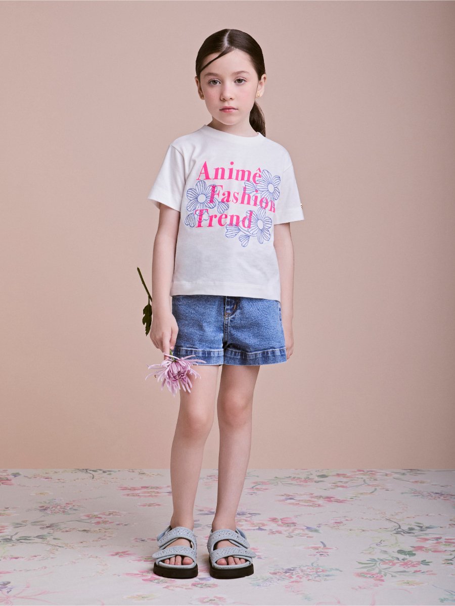 Children's Blouse with Floral Embroidery