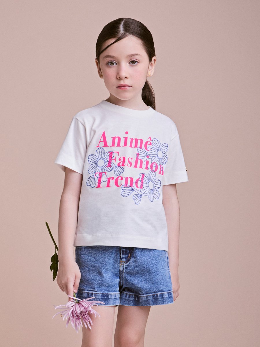 Children's Blouse with Floral Embroidery