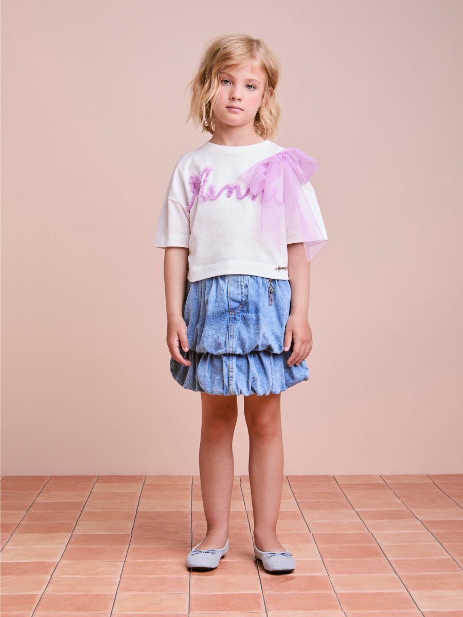 Light Blue Balloon Denim Skirt