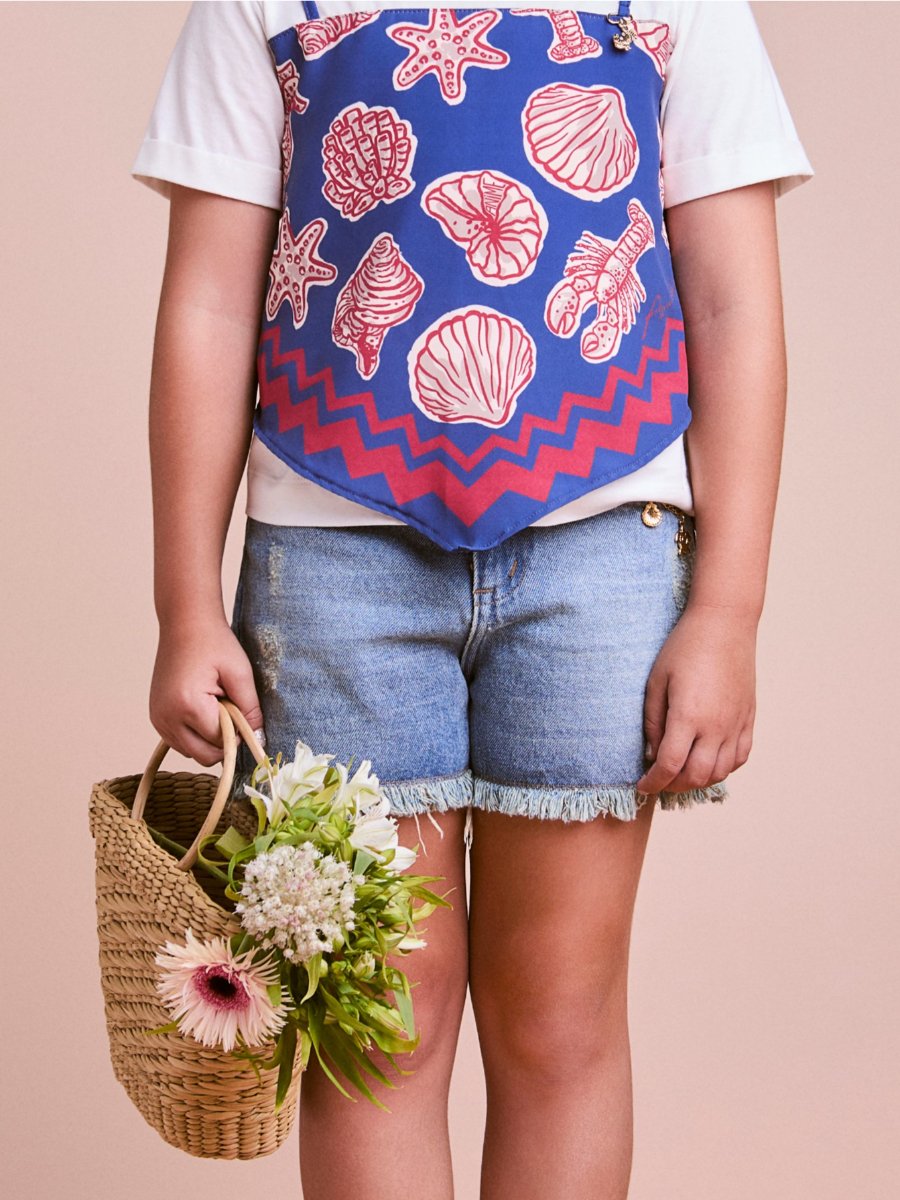 Children's Jeans Shorts with Chain