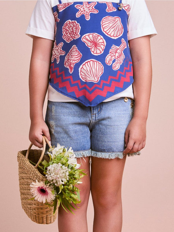 Children's Jeans Shorts with Chain