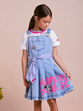 Children's Jeans Salopete with Tie Bow