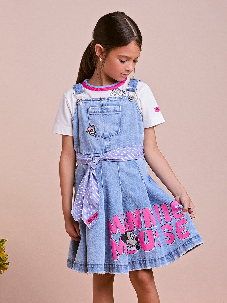 Children's Jeans Salopete with Tie Bow
