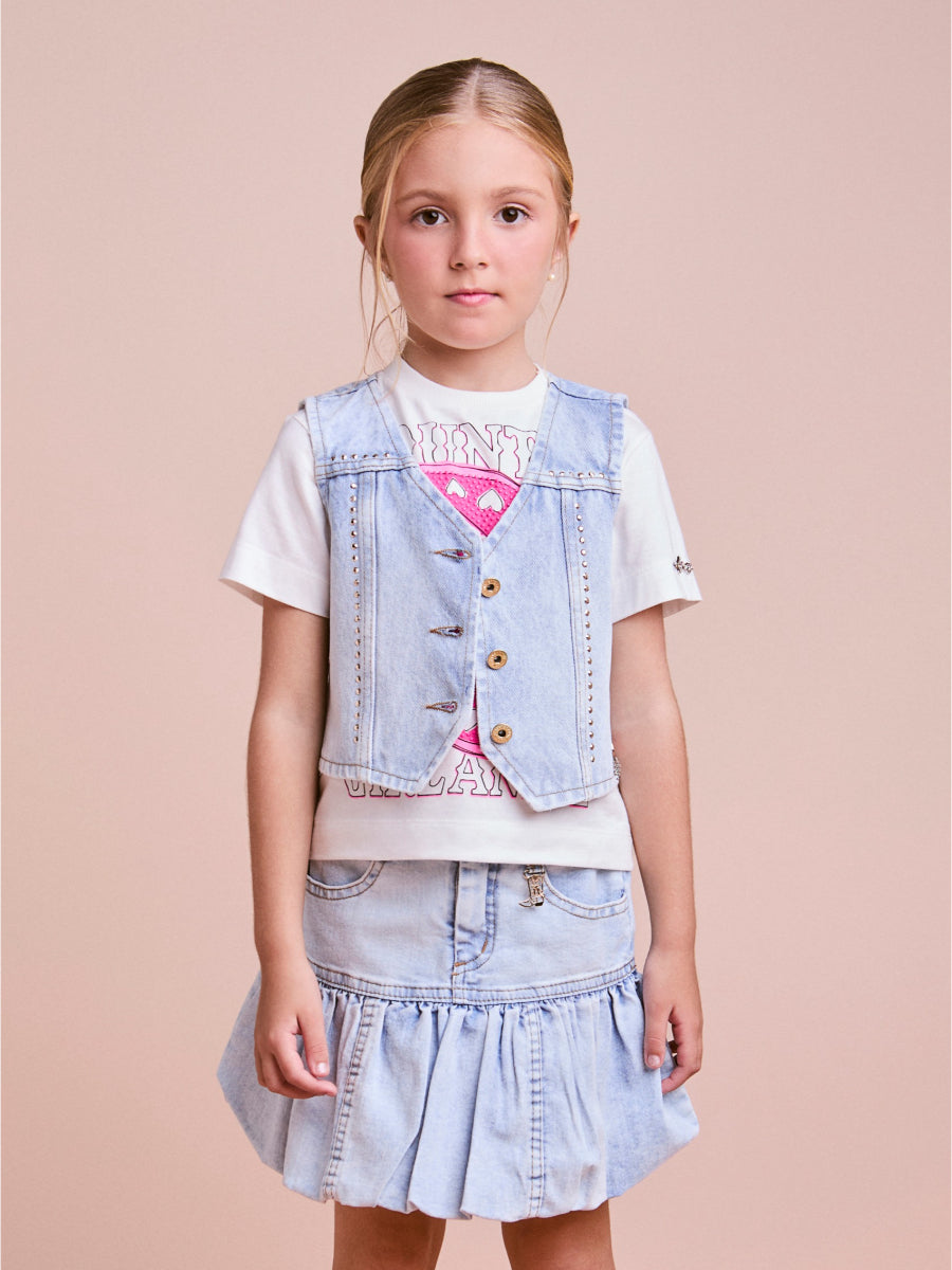 West Children's Jeans Vest with Rhinestones