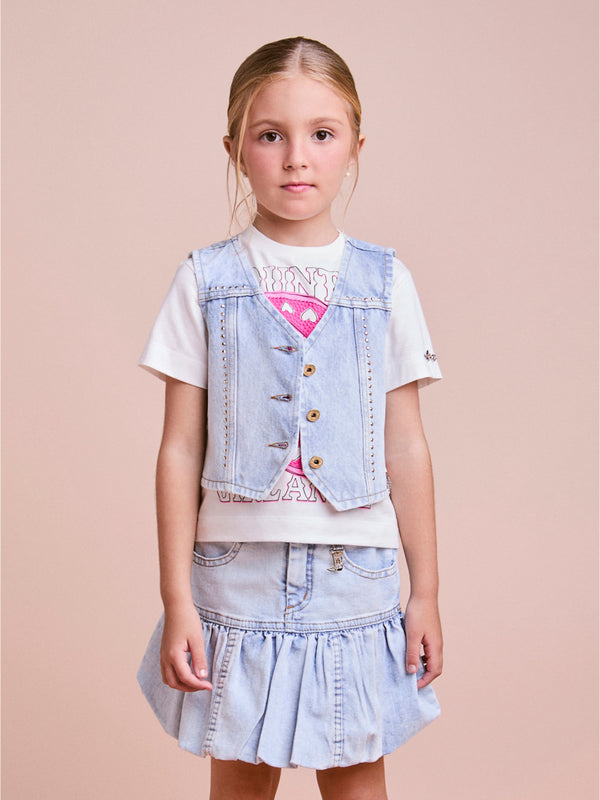 West Children's Jeans Vest with Rhinestones