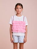 Girls' Top with Tulle Ruffles