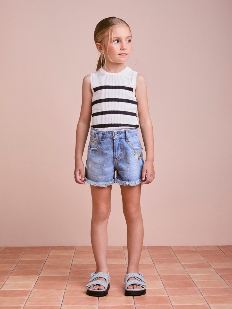 Striped Knitting Children's Blouse
