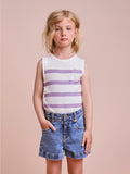 Lilac Striped Knitting Blouse