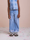 Children's Jeans with Checkered Hem