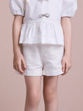 Children's Off White Twill Shorts