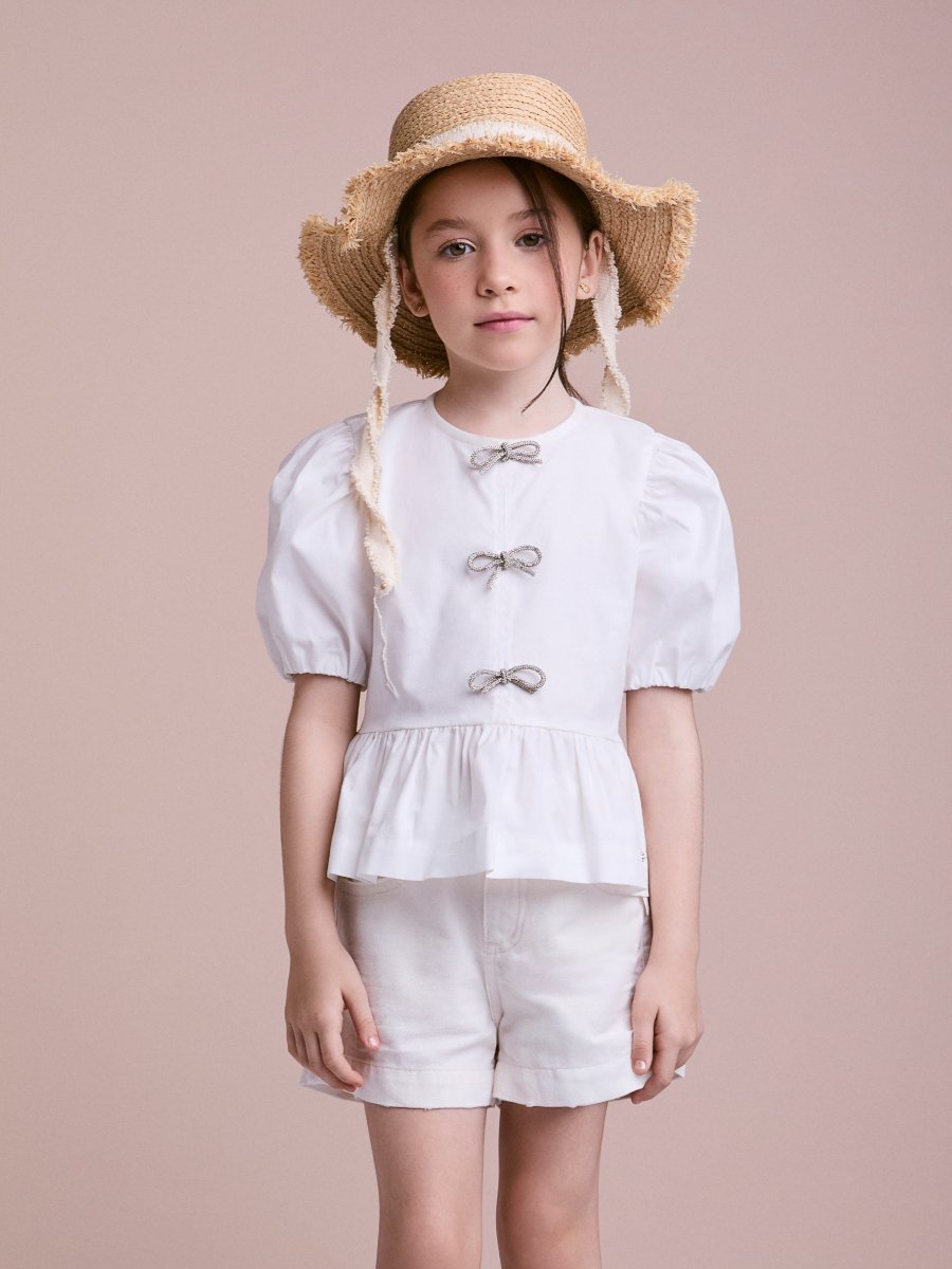 Girls' Balloon Top with Bows