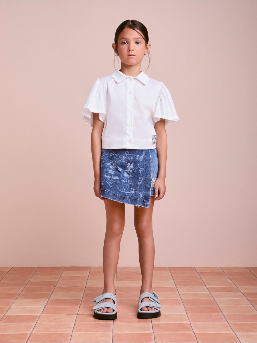 Children's Shirt with Navy Scarf on the Back