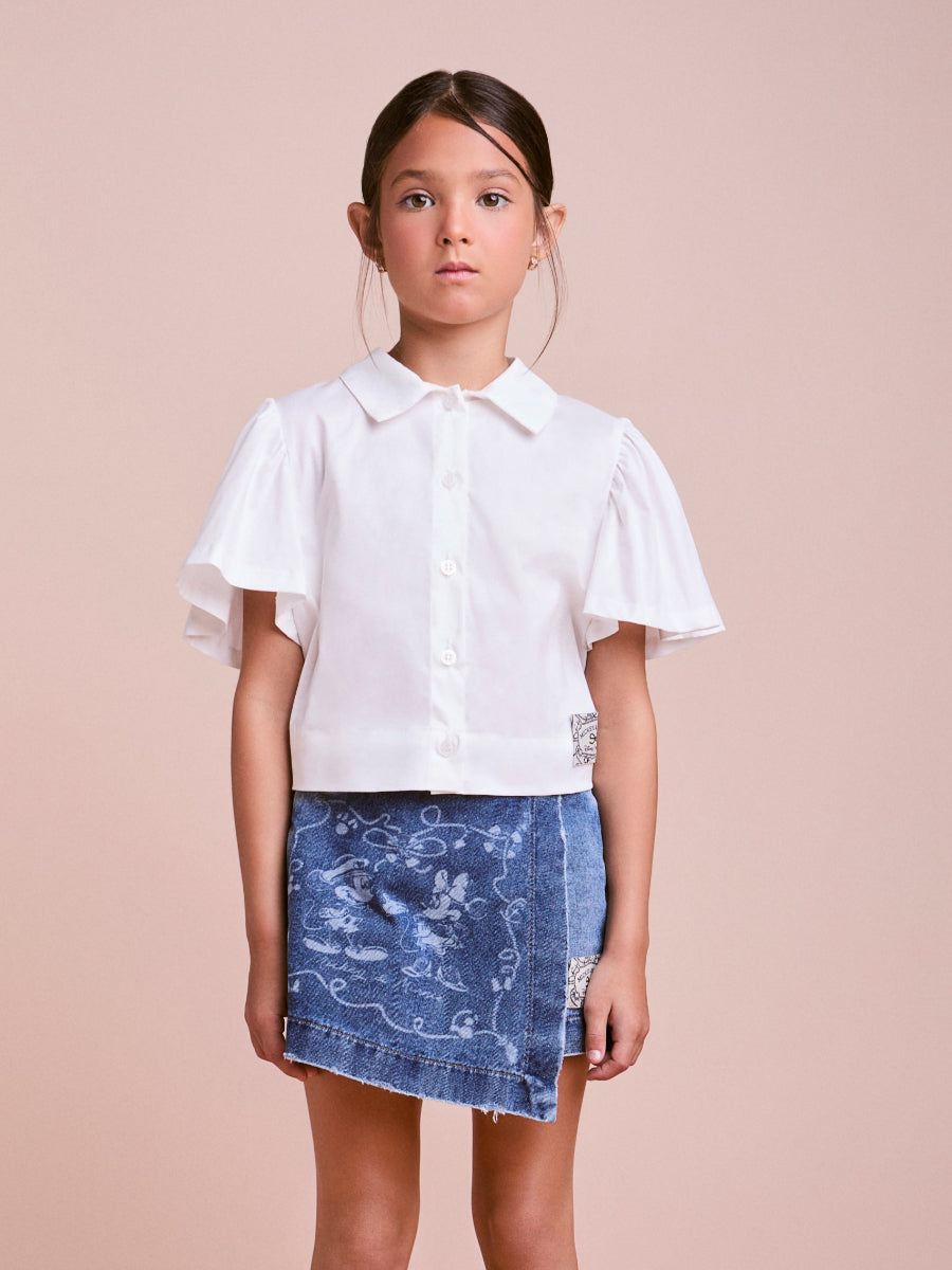 Children's Shirt with Navy Scarf on the Back