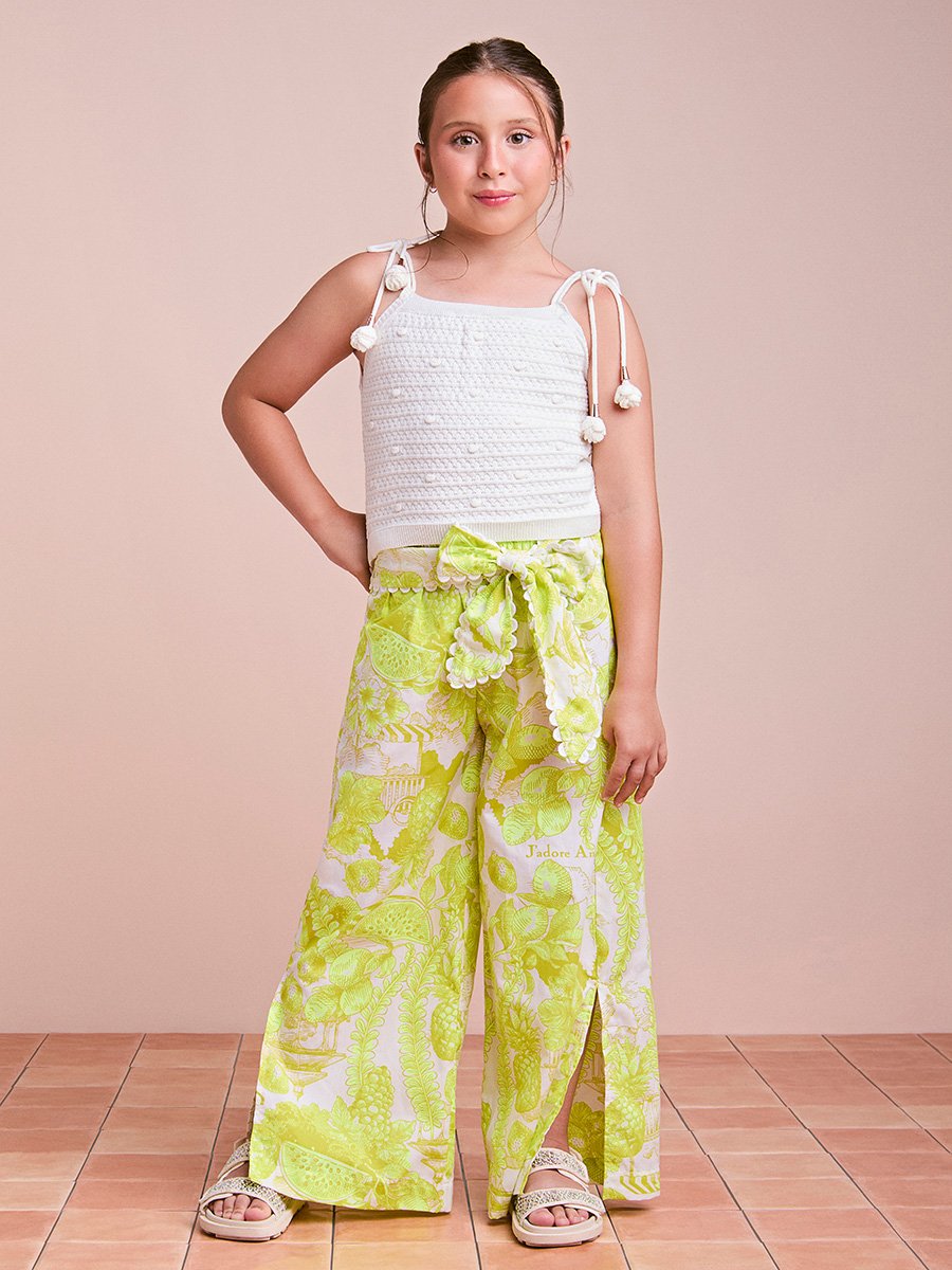 Neon Green Floral Children's Set
