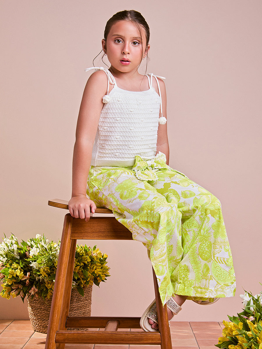 Neon Green Floral Children's Set