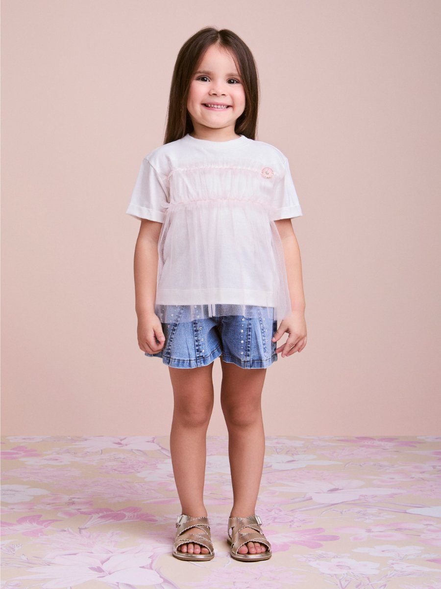 Off White Blouse with Balloon Sleeves
