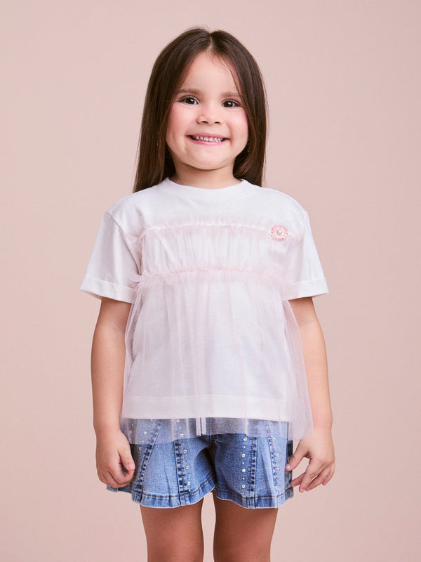 Off White Blouse with Balloon Sleeves