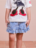 Short Children's Jeans Skirt with Ruffles