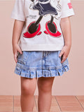 Short Children's Jeans Skirt with Ruffles