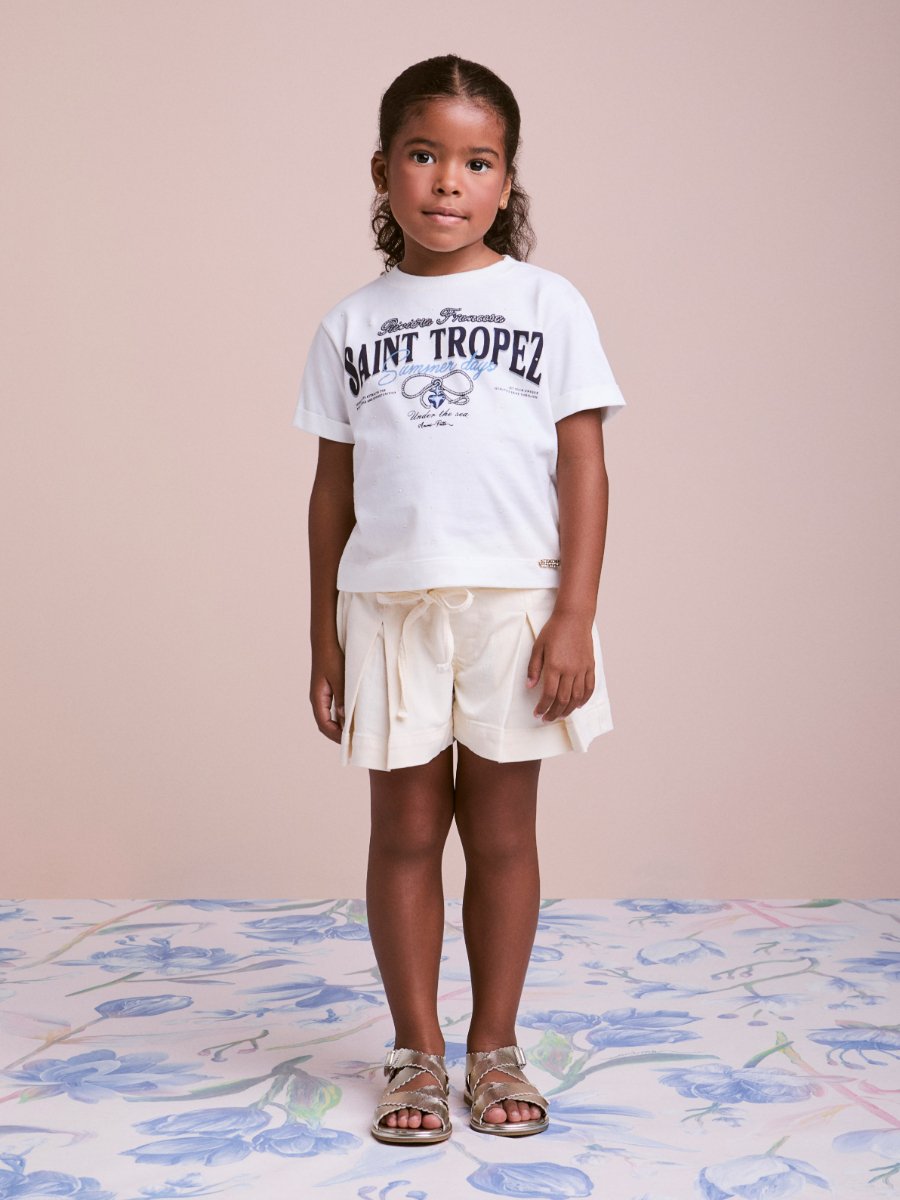 Children's Pearl Twill Shorts with Lace
