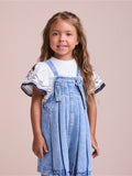 Children's Denim Overalls with Pleats