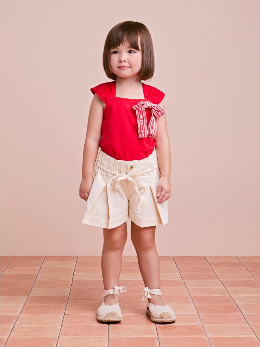 Red Children's Blouse with Bow