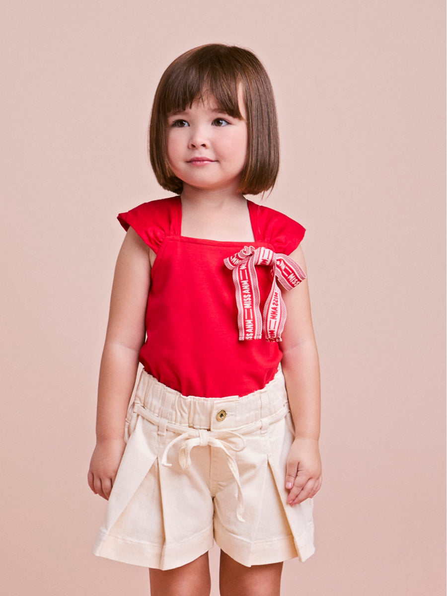 Red Children's Blouse with Bow
