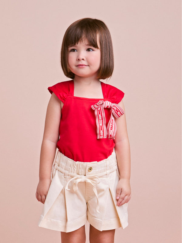 Red Children's Blouse with Bow