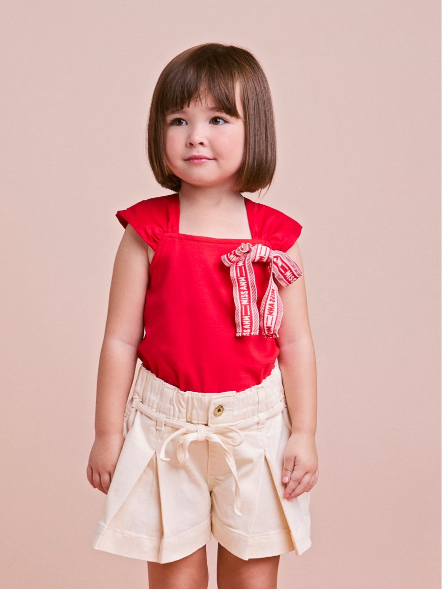Red Children's Blouse with Bow