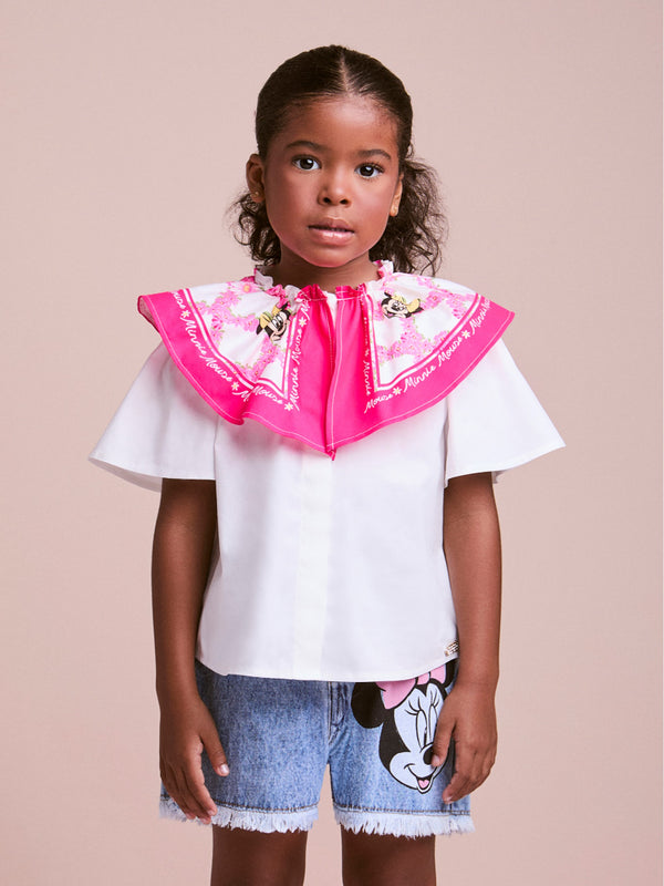 Minnie Pink Maxi Collar Shirt