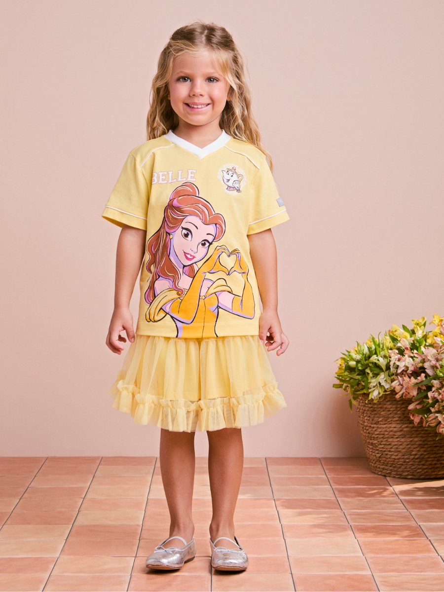 Children's Yellow Tulle Skirt with Ruffles