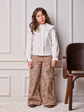 Animê Girls' Shirt – Oversized Lace Collar with Bow