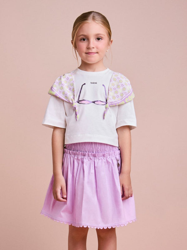 Lilac Set with Floral Scarf