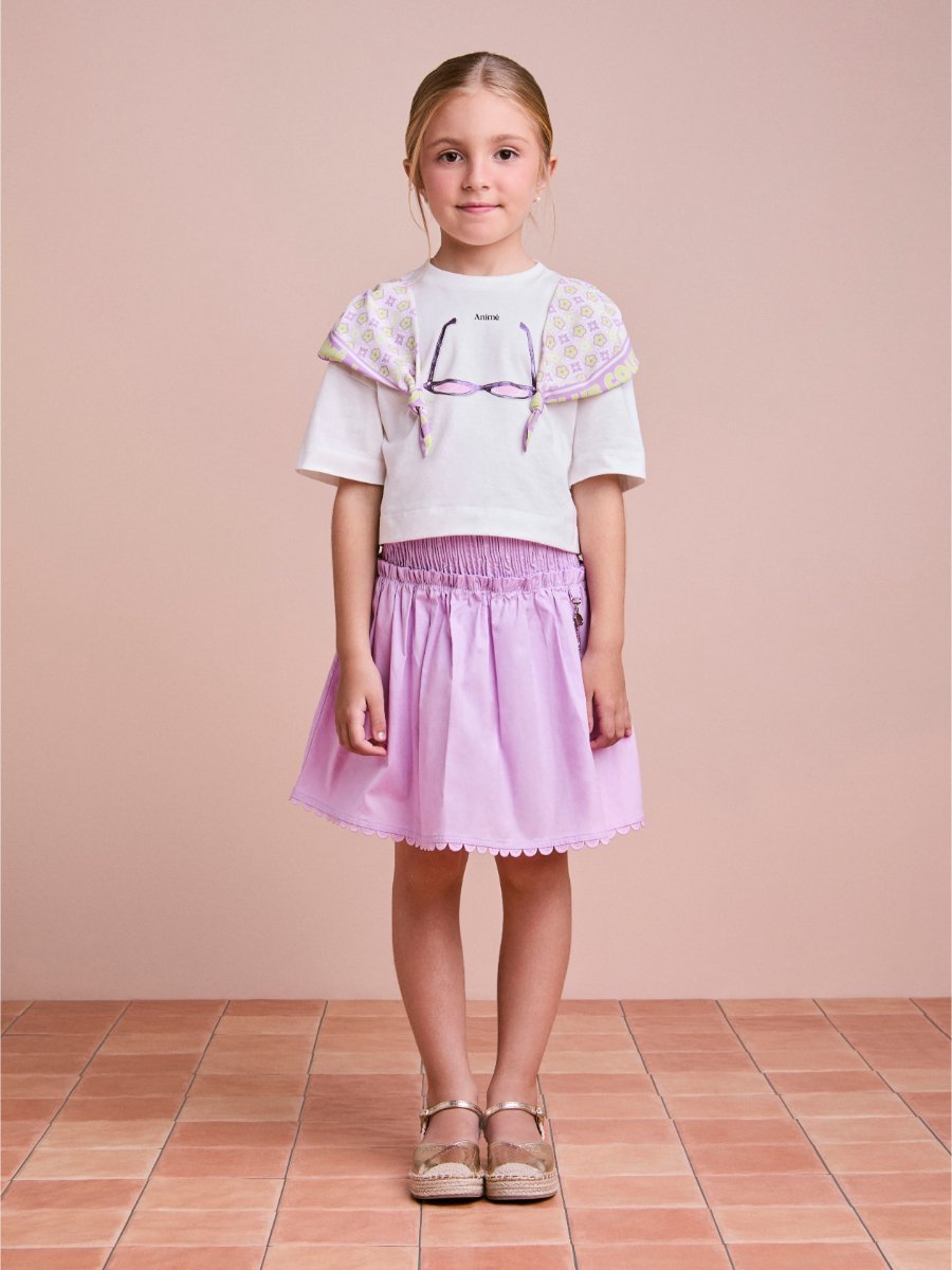Lilac Set with Floral Scarf