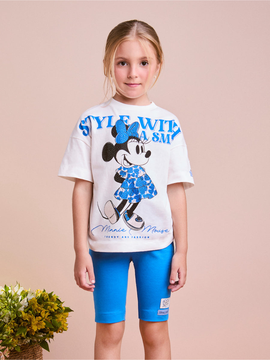 Blue Minnie Mouse Set with Rhinestones