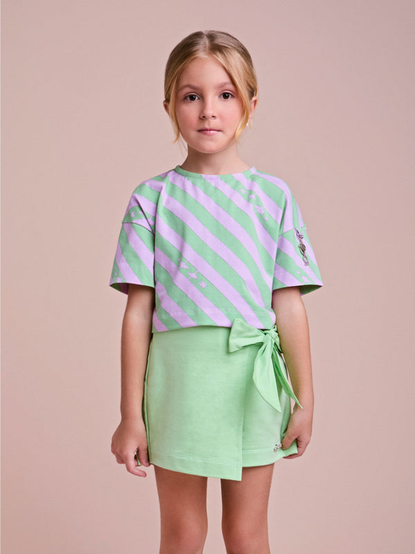 Lilac Striped Set with Bow