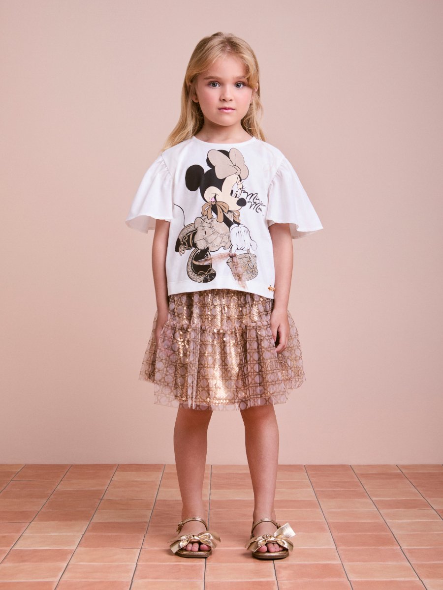 Children's Golden Tulle Skirt with Sequins