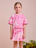 Children's Set with Pink Paisley Blouse and Skirt