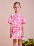 Children's Set with Pink Paisley Blouse and Skirt