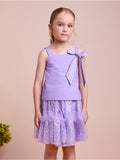 Lilac Tulle Set with Sequin Embroidery