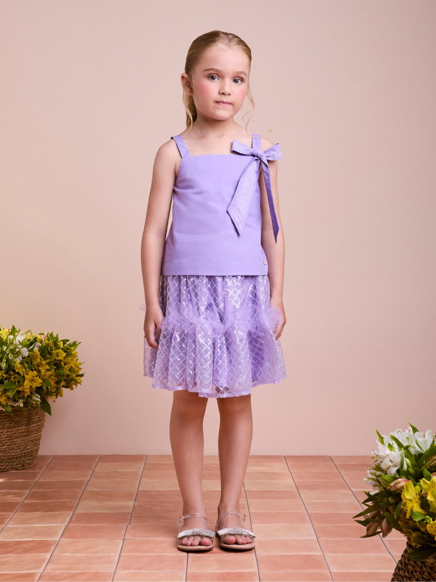 Children's Tulle Set with Sequin Embroidery