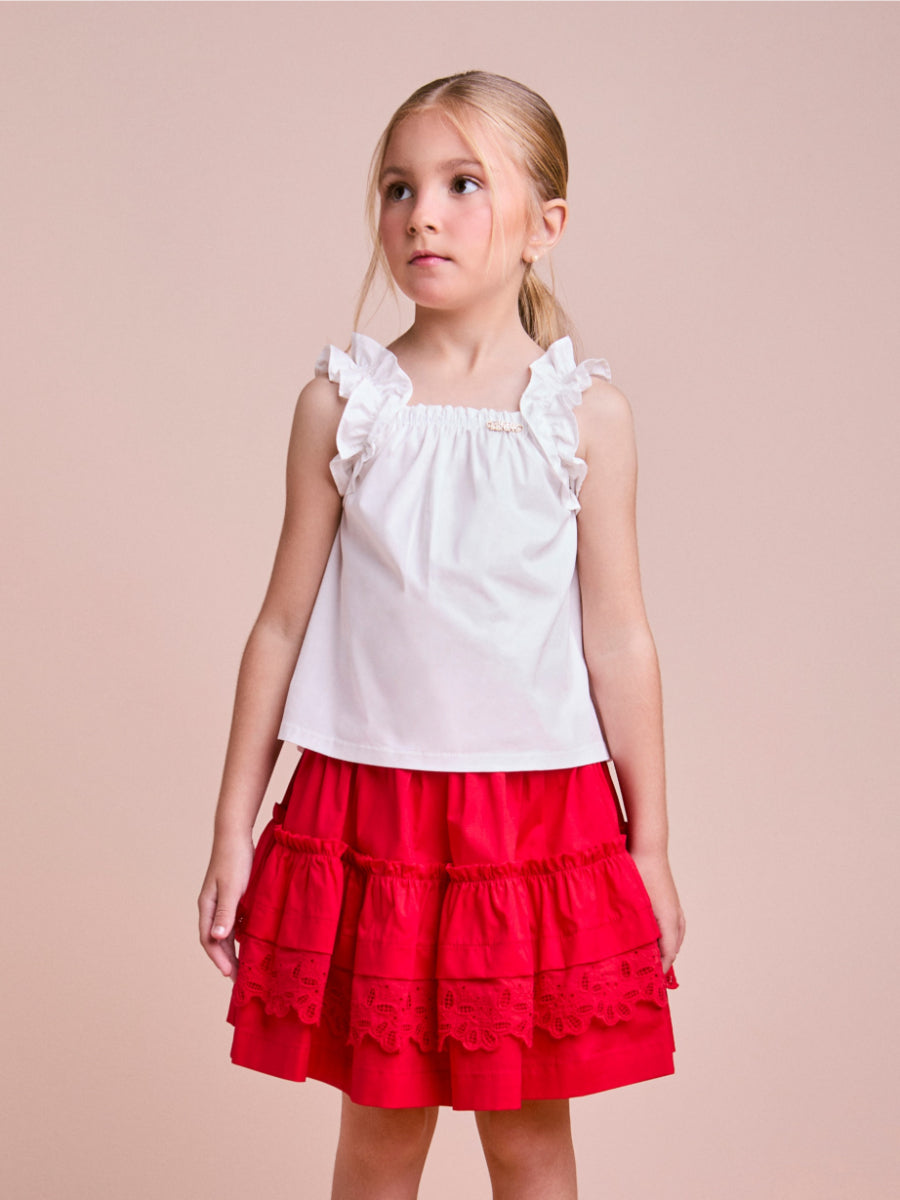 Children's Set with Blouse and Skirt with Ruffles