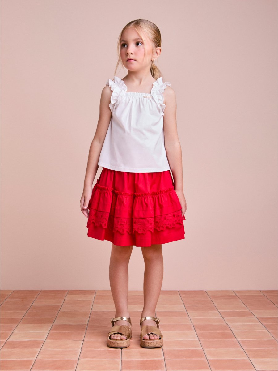 Children's Set with Blouse and Skirt with Ruffles