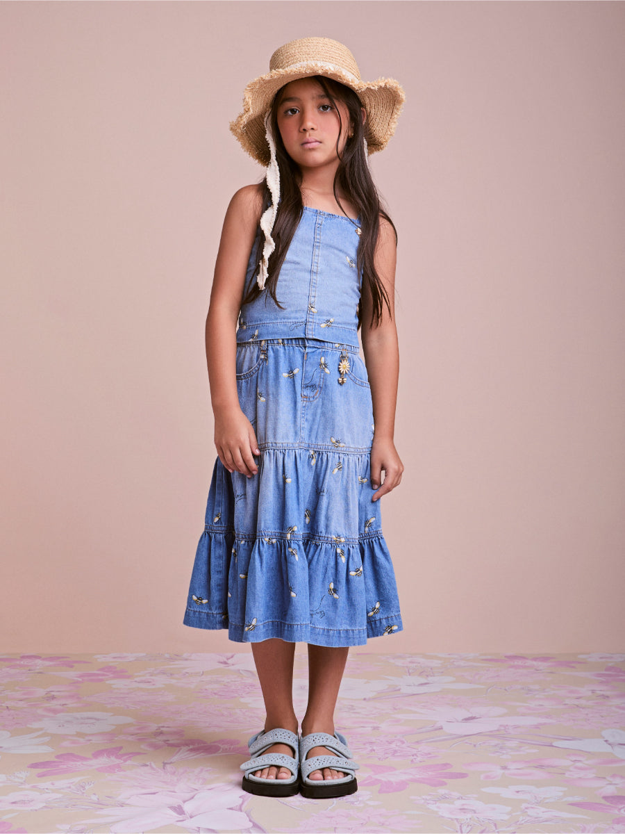 Bee Print Jeans Set