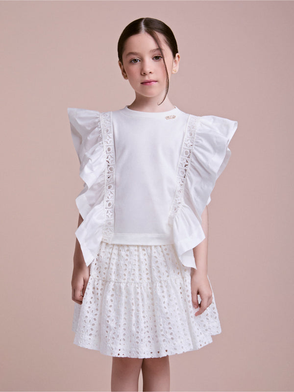 Children's Set with Laise Blouse and Skirt